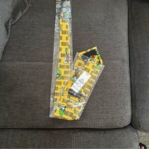 Warner Bros. Yellow and Green Marvin the Martian silk tie